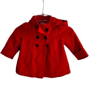 OLD NAVY Red Button Up Coat | Holiday Christmas Dress Jacket Sz. 18-24 mos.